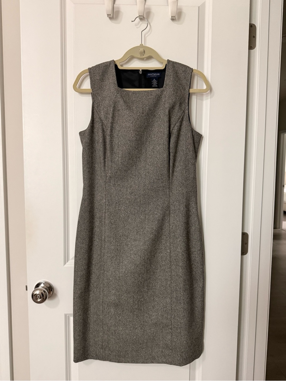 Ann Taylor Gray Herringbone Sheath Dress